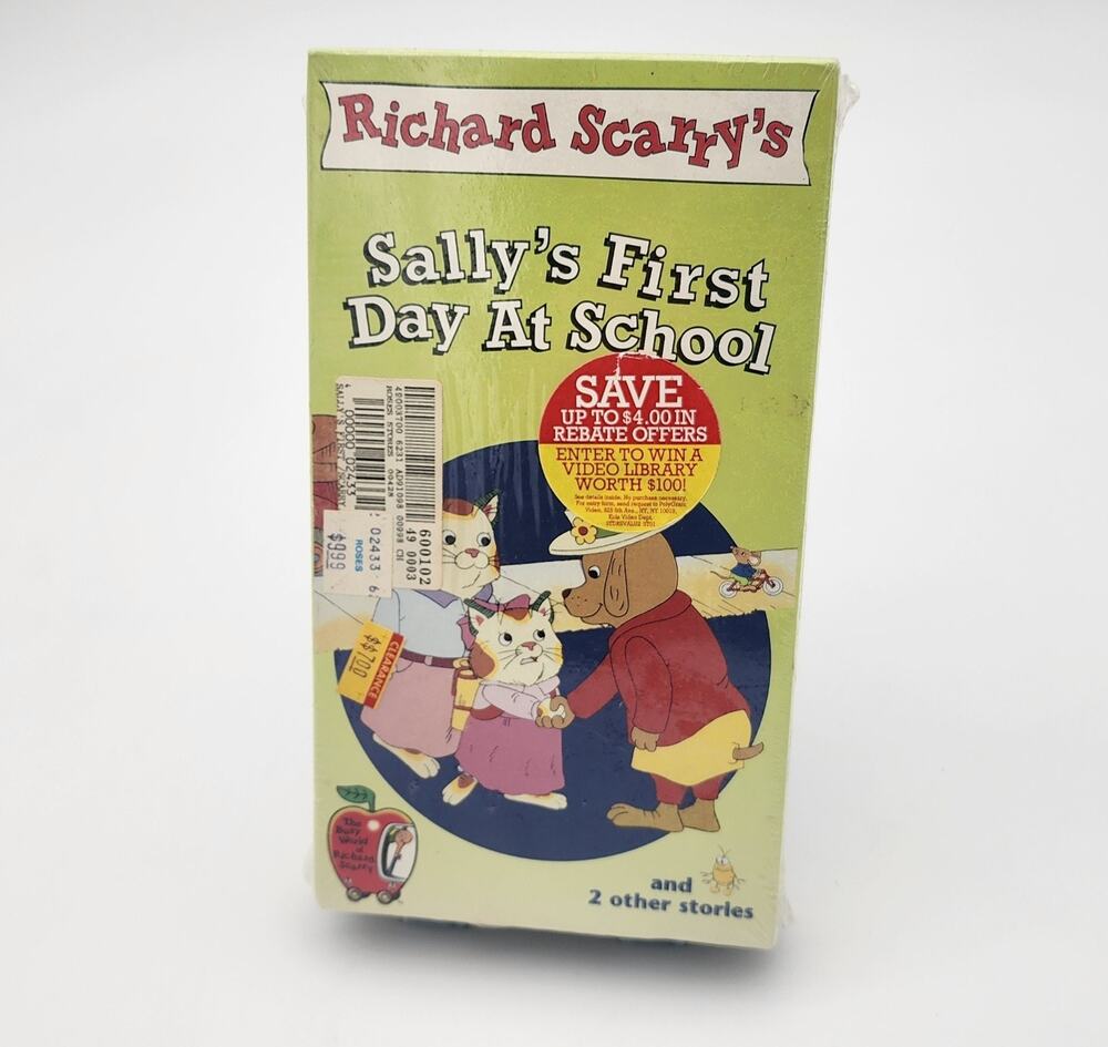Richard Scarry's Sally's First Day At School 2 Other Stories VHS Cassette SEALED